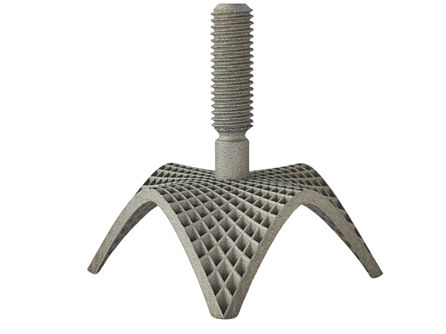 A complex SLM-printed lattice part with an integrated threaded post